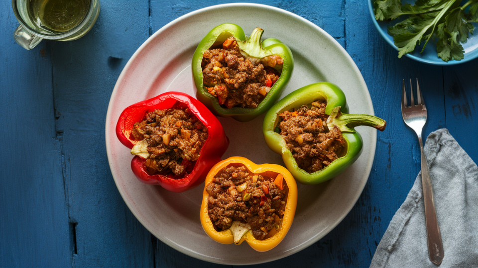 bell stuffed with pepper and vegetables