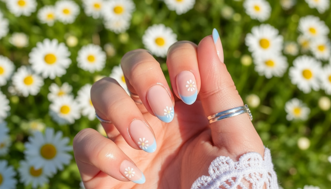 floral french tips