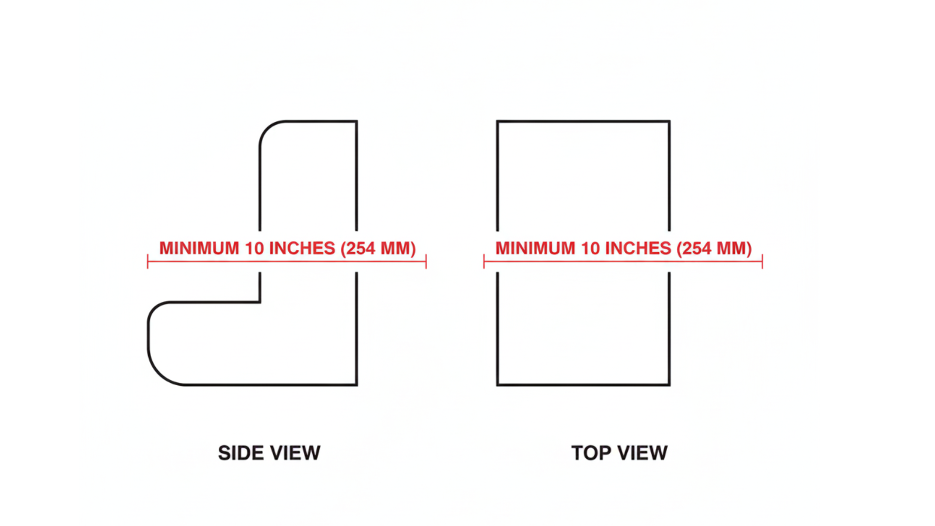 minimum tread depth horizontal run