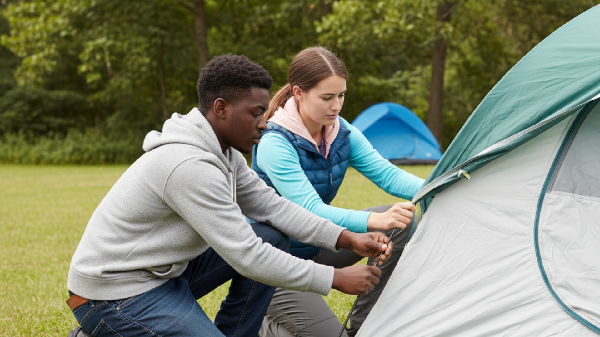 tent pitching race